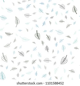 Light Blue, Green vector seamless  natural abstract pattern. Colorful abstract illustration with leaves in doodle style. Pattern for heads of websites and designs.