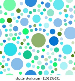Light Blue, Green vector seamless template with circles. Glitter abstract illustration with blurred drops of rain. New design for ad, poster, banner of your website.