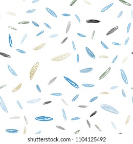 Light Blue, Green vector seamless pattern with spheres. Glitter abstract illustration with blurred drops of rain. Pattern can be used for futuristic ad, booklets.