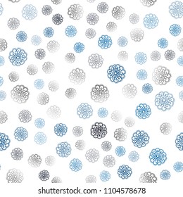 Light Blue, Green vector seamless doodle bright template. flowers on elegant natural pattern with gradient. The textured pattern can be used for website.