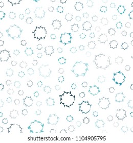 Light Blue, Green vector seamless texture with disks. Blurred decorative design in abstract style with bubbles. Pattern can be used for ads, leaflets.
