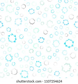 Light Blue, Green vector seamless background with bubbles. Beautiful colored illustration with blurred circles in nature style. Completely new template for your brand book.