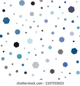 Light Blue, Green vector seamless cover with set of hexagons. Glitter abstract illustration in hexagonal style. Pattern can for your ad, booklets.