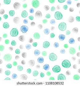 Light Blue, Green vector seamless doodle bright template. Decorative illustration with doodles on abstract template. Elegant pattern for a brand book.