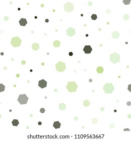 Light Blue, Green vector seamless texture with colorful hexagons. White background with colorful hexagons. Pattern can be used for landing pages.