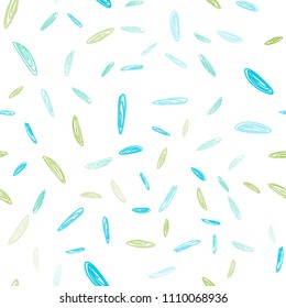 Light Blue, Green vector seamless texture with disks. Glitter abstract illustration with blurred drops of rain. Beautiful design for your business advert.