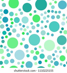 Light Blue, Green vector seamless texture with disks. Abstract illustration with colored bubbles in nature style. Pattern can be used for futuristic ad, booklets.