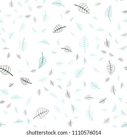 Light Blue, Green vector seamless  doodle bright layout. Brand-new colored illustration in blurry style with leaves. Completely new template for your brand book.