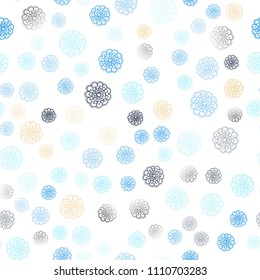 Light Blue, Green vector seamless doodle bright background. Modern geometrical abstract illustration with flowers. Brand-new design for your business.