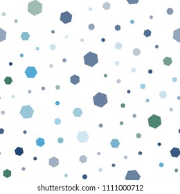 Light Blue, Green vector seamless backdrop with hexagons. Illustration with set of colorful hexagons. New template for your brand book.