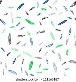 Light Blue, Green vector seamless pattern with spheres. Beautiful colored illustration with blurred circles in nature style. Completely new template for your brand book.