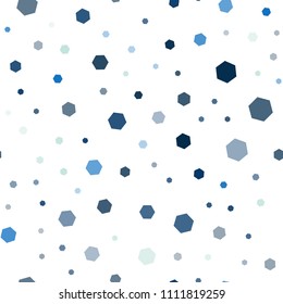 Light Blue, Green vector seamless pattern with colorful hexagons. Glitter abstract illustration in hexagonal style. Pattern for ads, leaflets.