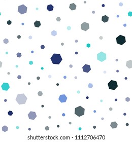 Light Blue, Green vector seamless pattern with colorful hexagons. Illustration with set of colorful hexagons. New design for website's poster, banner.