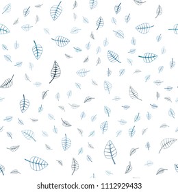 Light Blue, Green vector seamless  doodle blurred pattern. Blurred decorative design in Indian style with leaves. The best blurred design for your business.
