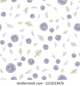 Light Blue, Green vector seamless natural artwork with leaves and flowers. Creative illustration in blurred style with leaves, flowers. Completely new template for your brand book.