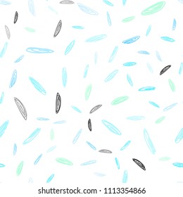 Light Blue, Green vector seamless backdrop with dots. Beautiful colored illustration with blurred circles in nature style. Completely new template for your brand book.