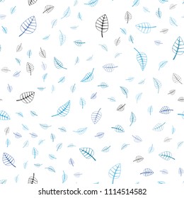 Light Blue, Green vector seamless  doodle bright layout. New colorful illustration in doodle style with leaves. Pattern for colorful books and pages for kids.