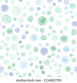 Light Blue, Green vector seamless doodle blurred texture. flowers on elegant natural pattern with gradient. Brand-new style for your business design.
