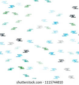 Light Blue, Green vector seamless layout with flat lines. Glitter abstract illustration with colored sticks. The pattern can be used for websites.