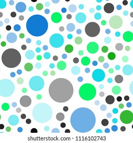 Light Blue, Green vector seamless template with circles. Illustration with set of shining colorful abstract circles. Pattern can be used for ads, leaflets.
