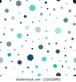 Light Blue, Green vector seamless cover with set of hexagons. Illustration with set of colorful hexagons. Pattern for ads, leaflets.
