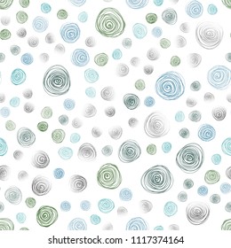 Light Blue, Green vector seamless doodle bright pattern. Colorful abstract illustration with flowers in doodle style. Completely new template for your business design.