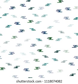 Light Blue, Green vector seamless pattern with narrow lines. Modern geometrical abstract illustration with staves. Smart design for your business advert.