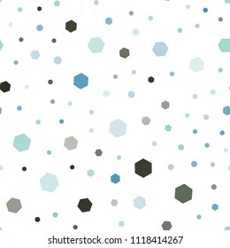 Light Blue, Green vector seamless pattern with colorful hexagons. Abstract illustration with colorful hexagons. New template for your brand book.