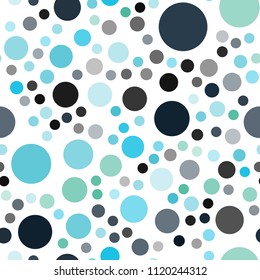 Light Blue, Green vector seamless background with bubbles. Modern abstract illustration with colorful water drops. Pattern can be used for futuristic ad, booklets.