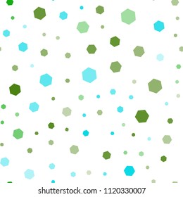 Light Blue, Green vector seamless background with hexagons. Colorful hexagons on white backdrop. Beautiful design for your business advert.