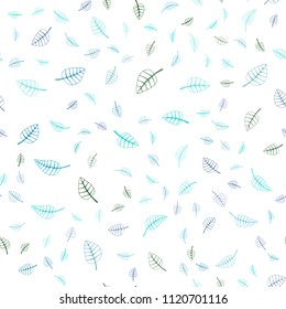 Light Blue, Green vector seamless  doodle bright background. Creative illustration in blurred style with leaves. Doodle design can be used for your web site.