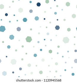Light Blue, Green vector seamless layout with hexagonal shapes. White background with colorful hexagons. Pattern for ads, leaflets.