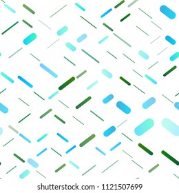 Light Blue, Green vector seamless pattern with narrow lines. Glitter abstract illustration with colored sticks. The pattern can be used for busines ad, booklets, leaflets