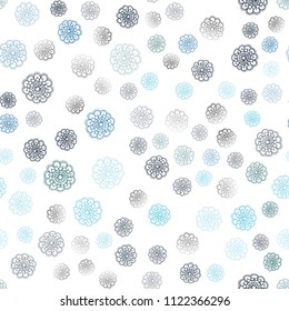Light Blue, Green vector seamless natural elegant artwork. Doodle illustration of flowers in Origami style with gradient. The best blurred design for your business.