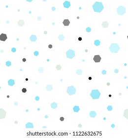 Light Blue, Green vector seamless background with hexagons. Glitter abstract illustration in hexagonal style. Pattern for ads, leaflets.