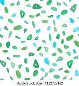 Light Blue, Green vector seamless cover in polygonal style with circles. Decorative design in abstract style with lines, dots. Pattern for commercials.