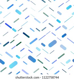 Light Blue, Green vector seamless pattern with narrow lines. Glitter abstract illustration with colored sticks. Smart design for your business advert.