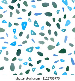 Light Blue, Green vector seamless backdrop with lines, circles. Beautiful illustration with circles, triangles in nature style. Pattern for commercials.