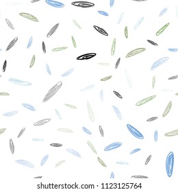 Light Blue, Green vector seamless backdrop with dots. Glitter abstract illustration with blurred drops of rain. New design for ad, poster, banner of your website.