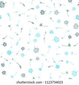 Light Blue, Green vector seamless doodle cover. Decorative illustration with leaves on abstract template. Doodle design for your web site.