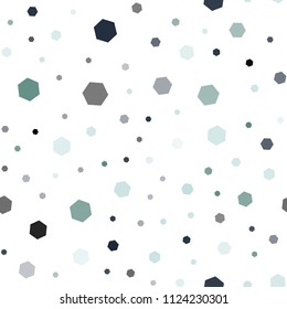 Light Blue, Green vector seamless cover with set of hexagons. Glitter abstract illustration in hexagonal style. Pattern for texture of wallpapers.