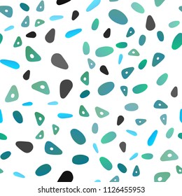Light Blue, Green vector seamless background with rounded triangular shapes, ovals. Illustration with set of colorful ovals, triangular shapes. . Pattern for commercials.
