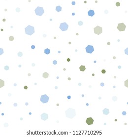 Light Blue, Green vector seamless cover with set of hexagons. Illustration of colored hexagons on white surface. Pattern can be used for landing pages.