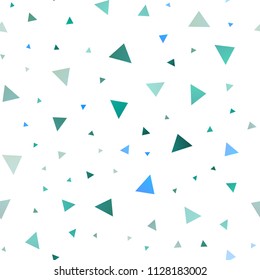 Light Blue, Green vector seamless cover in polygonal style. Triangles on abstract background with colorful gradient. Modern template for your landing page.