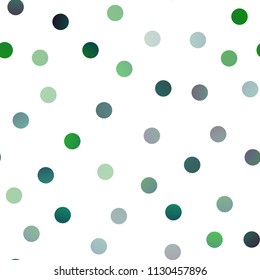 Light Blue, Green vector seamless texture with disks. Glitter abstract illustration with blurred drops of rain. The pattern can be used for aqua ad, booklets.