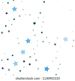 Light Blue, Green vector seamless background with colored stars. Modern geometrical abstract illustration with stars. Best design for your ad, poster, banner.