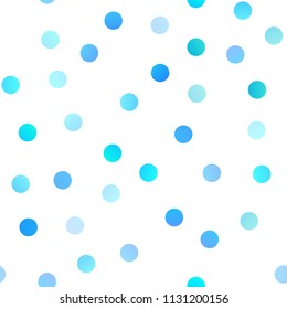 Light Blue, Green vector seamless background with dots. Abstract illustration with colored bubbles in nature style. The pattern can be used for ads, leaflets of liquid.