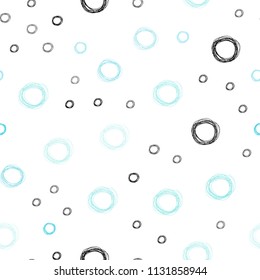 Light Blue, Green vector seamless layout with circle shapes. Modern abstract illustration with colorful water drops. Completely new template for your brand book.