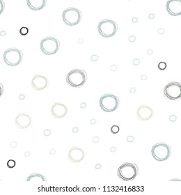 Light Blue, Green vector seamless template with circles. Blurred bubbles on abstract background with colorful gradient. Pattern can be used for futuristic ad, booklets.