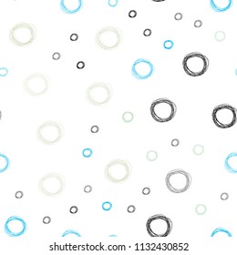 Light Blue, Green vector seamless background with bubbles. Modern abstract illustration with colorful water drops. Pattern can be used for ads, leaflets.
